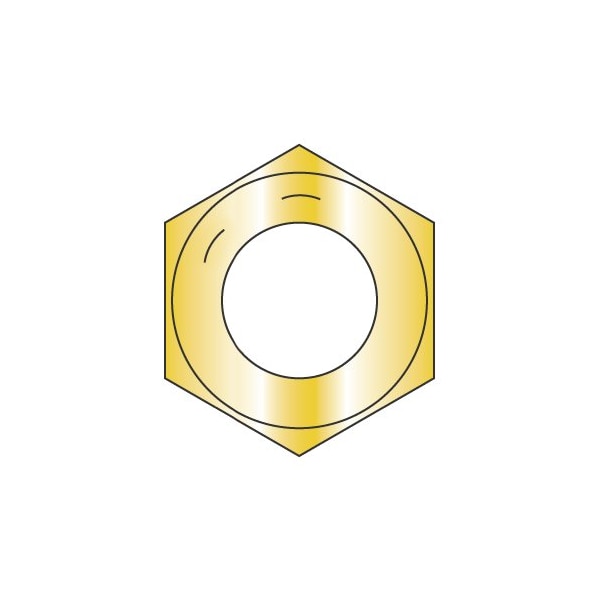 Newport Fasteners Hex Nut, #2-4.5, Steel, Grade 8, Zinc Yellow, 1-23/32 in Ht, 20 PK 574950 - main